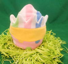 Load image into Gallery viewer, This Peek a boo Puppet is a yellow chick in an Easter egg. It is made of fleece with sewn on eyes. It is washable and safe for all ages