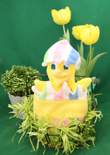 Load image into Gallery viewer, This Peek a boo Puppet is a yellow chick in an Easter egg. It is made of fleece with sewn on eyes. It is washable and safe for all ages
