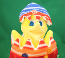 Load image into Gallery viewer, This Peek a boo Puppet is a yellow chick in an Easter egg. It is made of fleece with sewn on eyes. It is washable and safe for all ages.