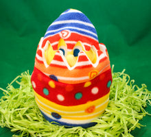Load image into Gallery viewer, This Peek a boo Puppet is a yellow chick in an Easter egg. It is made of fleece with sewn on eyes. It is washable and safe for all ages.
