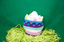 Load image into Gallery viewer, This Peek a boo Puppet is a yellow chick in an Easter egg. It is made of fleece with sewn on eyes. It is washable and safe for all ages.